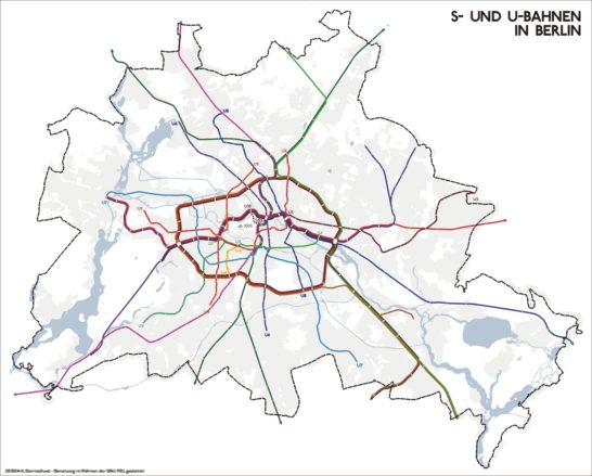 ベルリン　Sバーン・Uバーン路線図